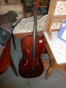 A Cello with label for Artia Excelsior 'made by Boosey and Hawks,