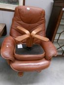A Leather chair and stool