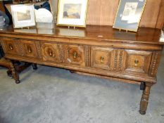 An oak sideboard