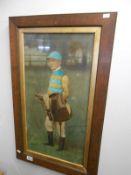 A portrait of Jockey and Derby winner Steve Donoghue (possibly hand tinted) with inscription 'with