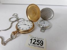 A gold filled full hunter pocket watch and one other