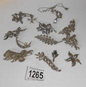 A mixed lot of marcisite jewellery etc
