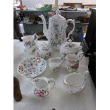 9 pieces of Royal Albert old country roses china