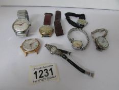 7 assorted ladies and gent's wrist watches including service watch and ladies marcasite cocktail