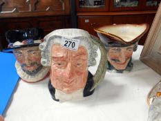 3 large Royal Doulton character jugs