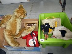 A mixed lot of toys including Teddy bear, action man,