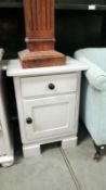 A shabby chic painted cupboard 1 drawer & 1 door