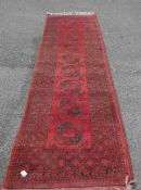 A red patterned rug,