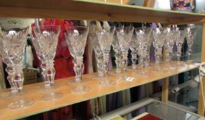 19 cut crystal wine goblets