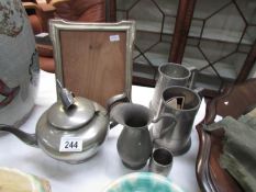 A mixed lot of pewter etc.