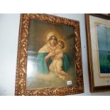 A gilt framed and glazed study of Madonna and child