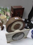 An art deco mantel clock and 2 others