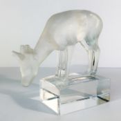 A Lalique glass deer