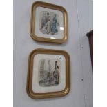 A pair of framed and glazed fashion prints