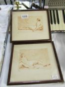 A pair of nude etchings by Francis Boucher