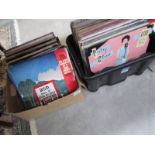 2 boxes of approximately 70 country music related LP records including Cash, McClean,