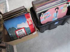 2 boxes of approximately 70 country music related LP records including Cash, McClean,