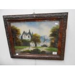 A framed and glazed country scene