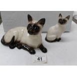 2 Royal Doulton Siamese cats