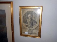 A framed and glazed 19th century engraving