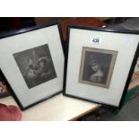 A pair of early 19th century framed and glazed portrait engravings