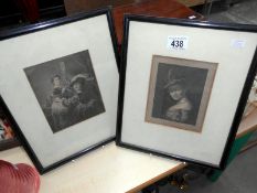 A pair of early 19th century framed and glazed portrait engravings