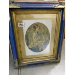 A framed and glazed portrait print