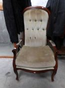 A mahogany framed arm chair