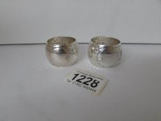 2 silver napkin rings