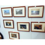7 framed and glazed artagraph reproduction prints with certificates including Monet,