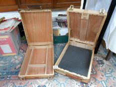 2 wooden artist's boxes,