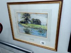 A framed and glazed picture entitled 'Branston Mere' by Florence Peare