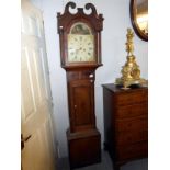 An inlaid Grandfather clock with Lincoln painted face