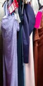 Approximately 18 ball/prom/bridesmaid gowns in various colours and sizes