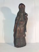 A well carved 19th century bamboo figure of a sage