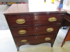 A mahogany 3 drawer chest