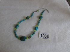 A turquoise necklace