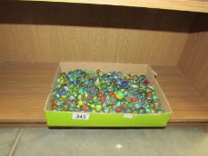 A quantity of glass marbles