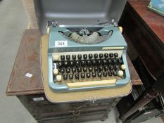 A portable typewriter