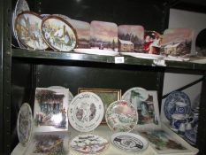 2 shelves of collector's plates