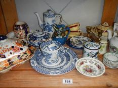 A mixed lot of china including blue and white