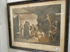 A framed and glazed Victorian print entitled 'The Inside of a Country ale house'