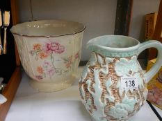 An Arthur Wood Indian tree pattern jug and an Arthur Wood jardiniere