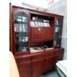 A mahogany effect wall unit