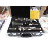 A cased clarinet