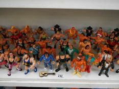 A collection of approximately 50 1980's Hasbro WWF wrestlers, Hulk,