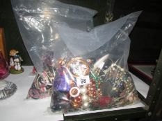 3 large bags of costume jewellery