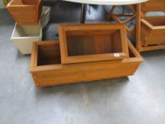 2 new wooden plant troughs