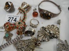 A mixed lot of silver 925 jewellery and costume jewellery