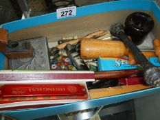 A mixed lot including penny whistle,
